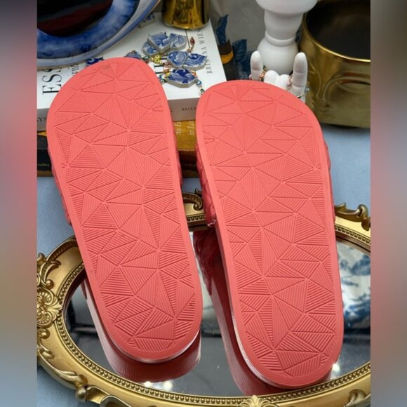 🆕 KURT GEIGER LONDON 🧿 NWOT Meena Eagle Quilted Slide, Salmon - Sz 40 US 9 - Picture 12 of 12